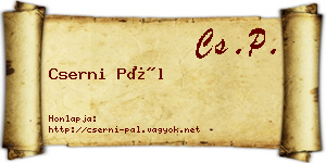 Cserni Pál névjegykártya